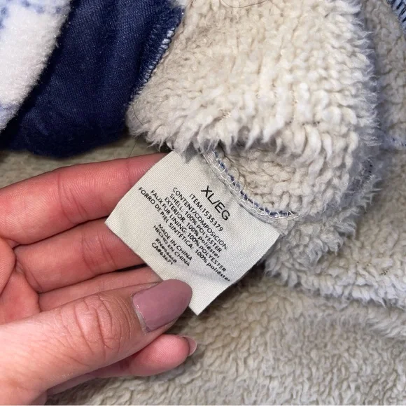 SAGE Collective Blue Plaid Sherpa Lined Jacket Shirt Overshirt XL Cozy Shacket - Picture 5 of 9